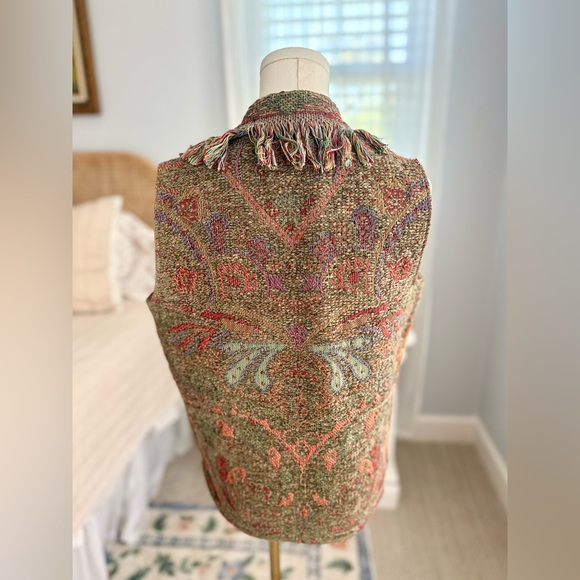 Vintage Tapestry Fringe Vest - Picture 2 of 4